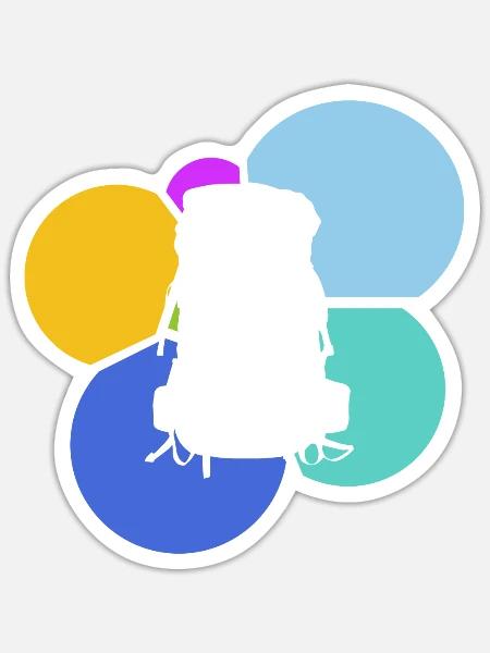 Backpacking Wandern Wanderung - Sticker Größe S (10 x 10 cm) - Mattweiß