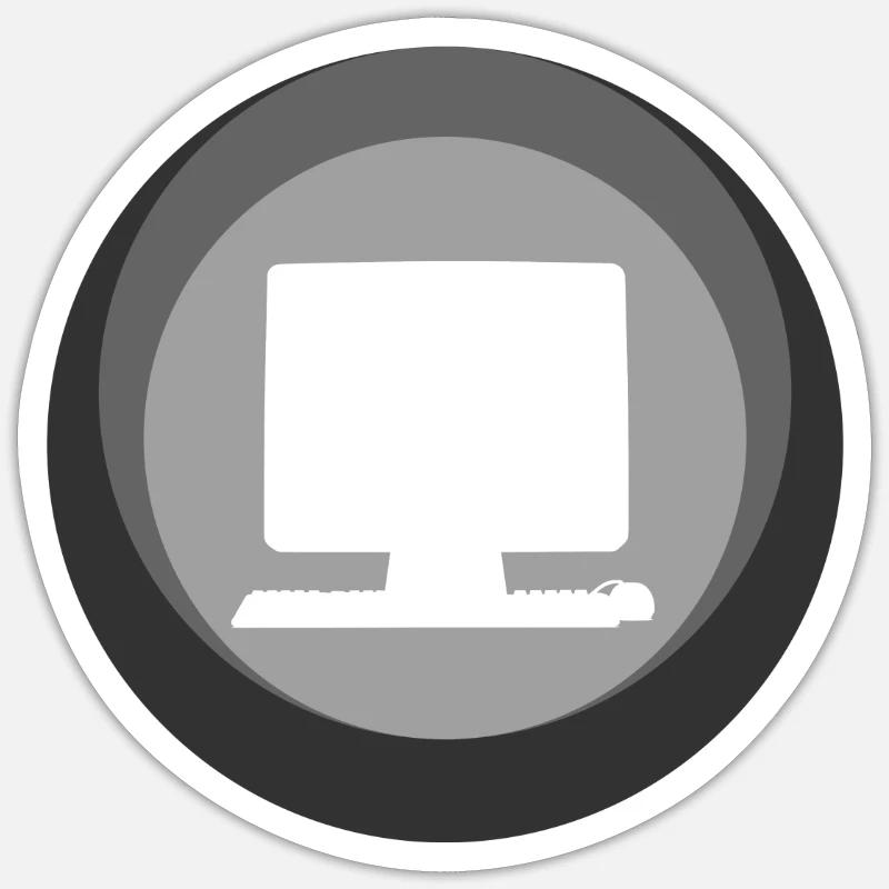 Informatique PC - Sticker taille S (10 x 10 cm) - blanc mat