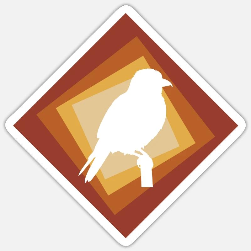 Perruche Oiseau Oiseau - Sticker taille S (10 x 10 cm) - blanc mat
