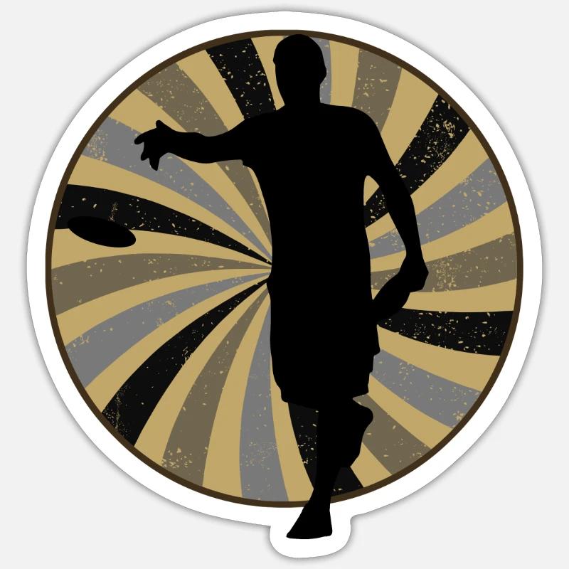 Discgolfspieler Discgolf Disc - Sticker Größe S (10 x 10 cm) - Mattweiß
