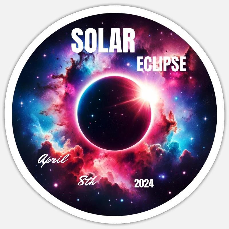 Solar Eclipse April 8, 2024: Celestial Miracle Sticker size S (10 x 10 cm)