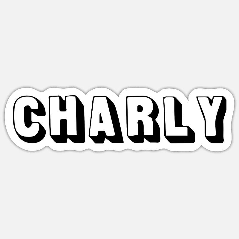 Nom - Charly - Sticker taille S (10 x 10 cm) - blanc mat