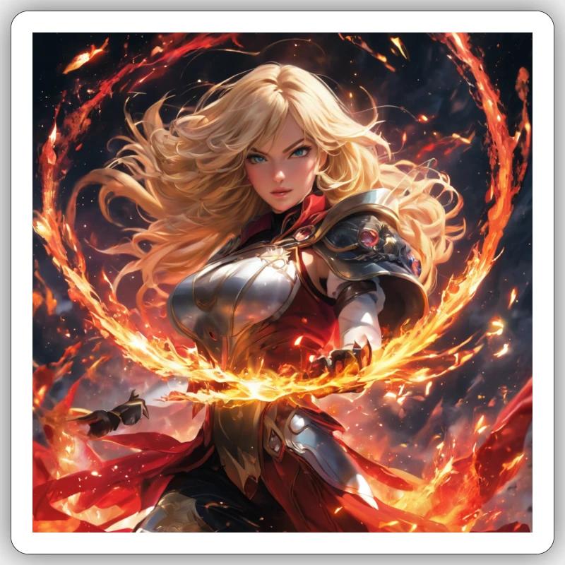 Fiona Fire Sticker Größe S (10 x 10 cm)