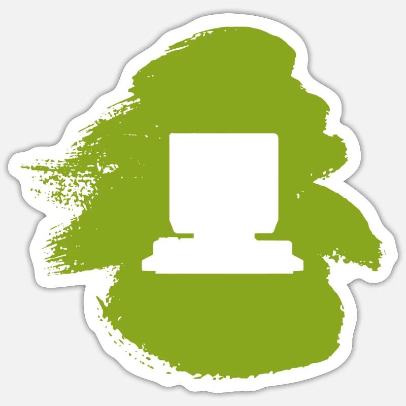PC Computerarbeit Tech - Sticker Größe S (10 x 10 cm) - Mattweiß