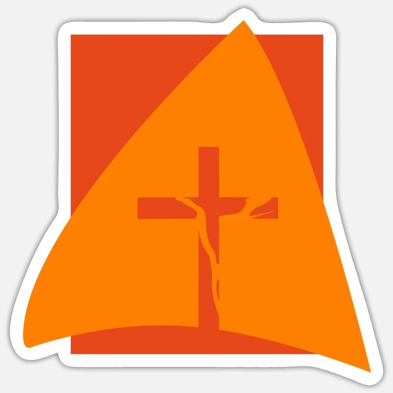 Croix Croix Chrétienne - Sticker taille S (10 x 10 cm) - blanc mat