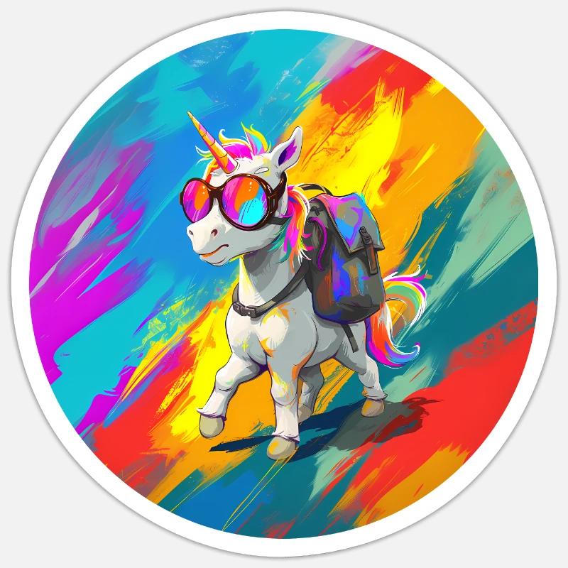 Wanderndes Einhorn Sticker Größe S (10 x 10 cm)