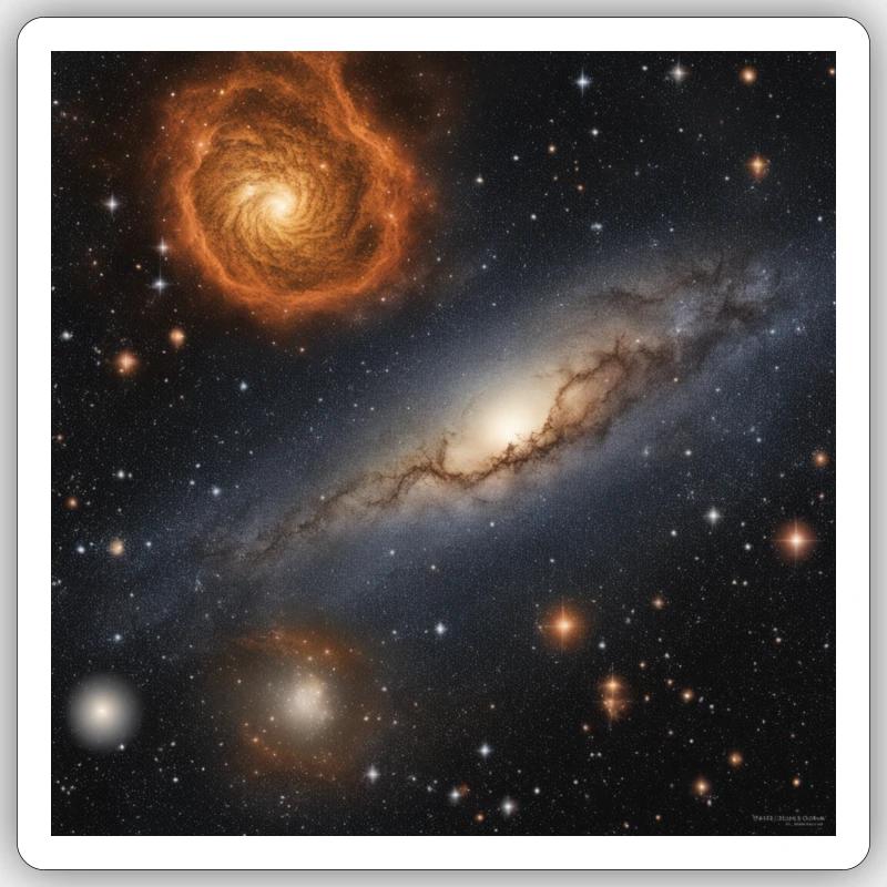 Galaxy - Sticker Größe S (10 x 10 cm) - Mattweiß