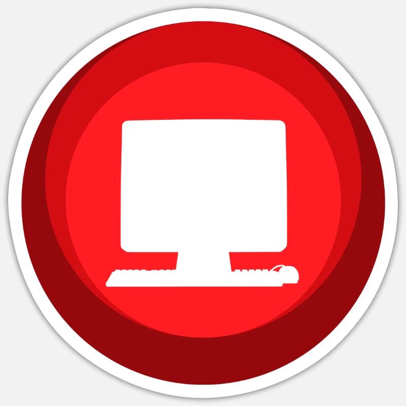 Computer Informatik Gamer - Sticker Größe S (10 x 10 cm) - Mattweiß