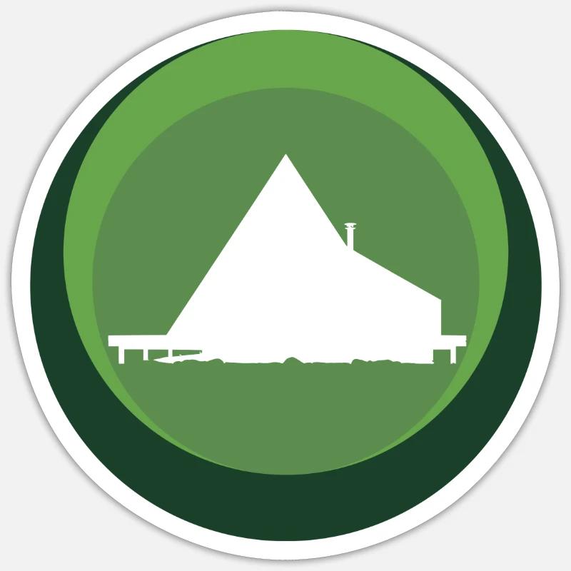Modern Camping Modern - Sticker Größe S (10 x 10 cm) - Mattweiß