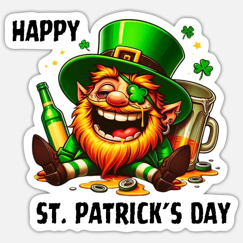 St. Patrick's Day - Sticker size S (10 x 10 cm) - white matte