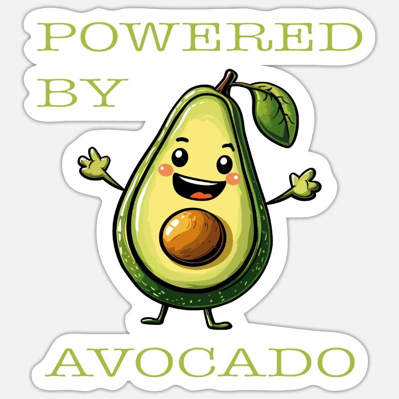 powered by avocado - BIO - Mode - Sticker taille S (10 x 10 cm) - blanc mat