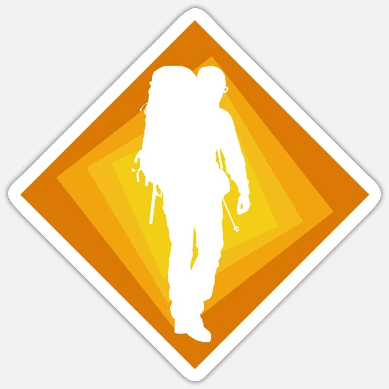 Backpacker Randonnée Randonnée - Sticker taille S (10 x 10 cm) - blanc mat