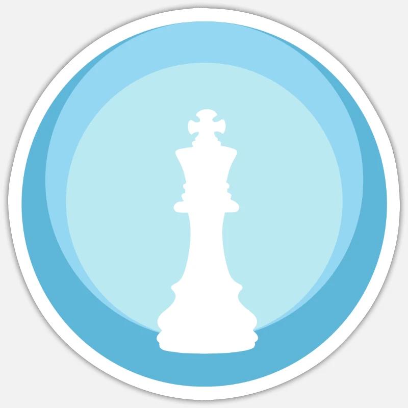 Schach Chess Chess - Sticker taille S (10 x 10 cm) - blanc mat