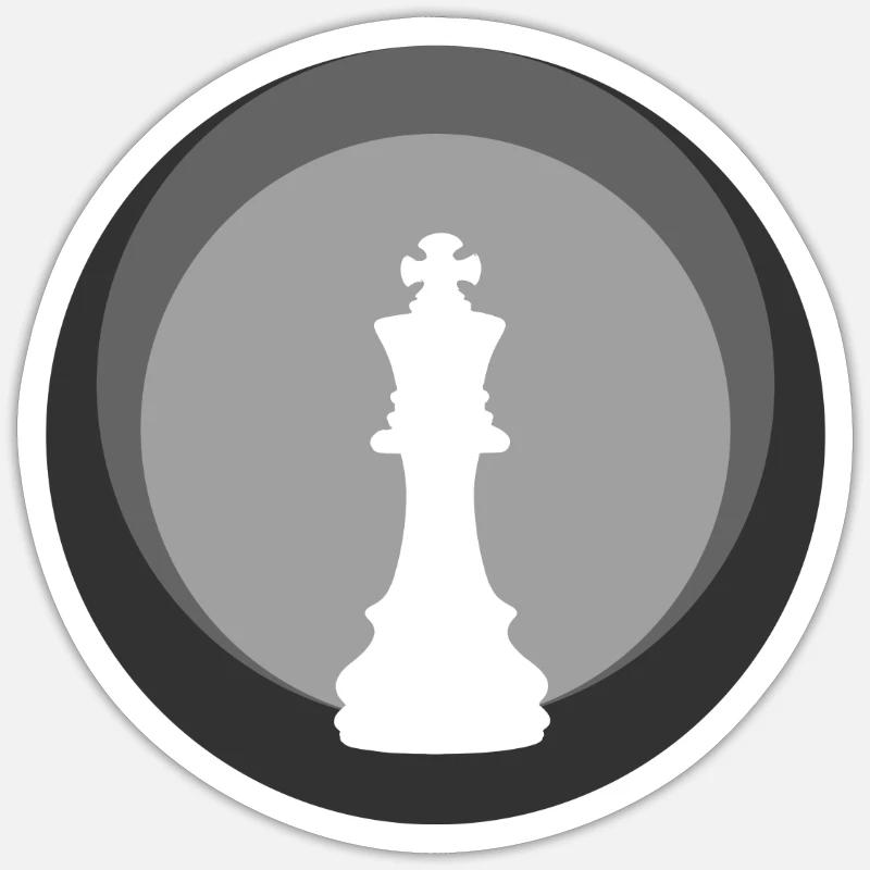 Échecs Échecs Joueur d’échecs - Sticker taille S (10 x 10 cm) - blanc mat