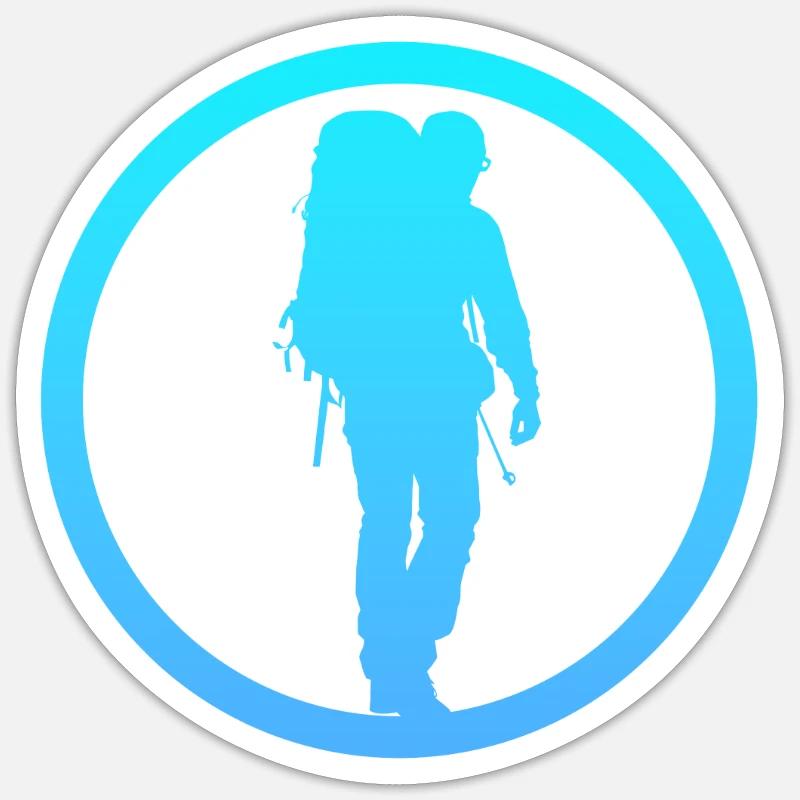 Backpacking Hike Backpacker - Sticker size S (10 x 10 cm) - white matte