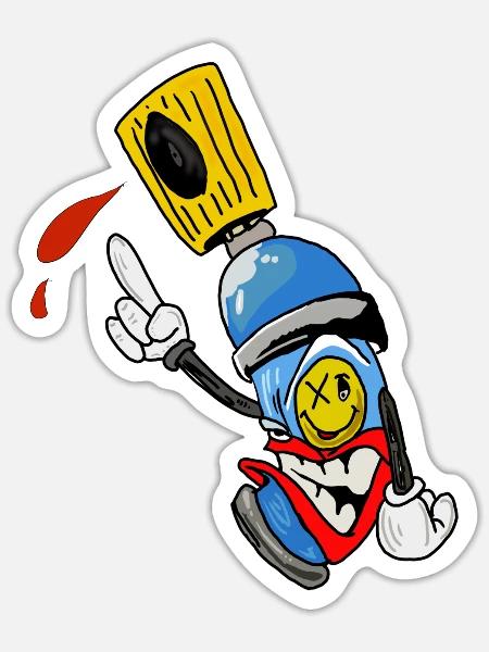 Sprühdose Graffiti Kumpel - Sticker Größe S (10 x 10 cm) - Mattweiß