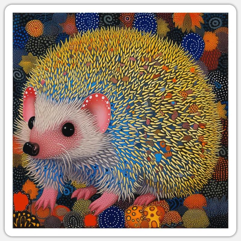 igel, bunt, tier, geschenk, geschenkidee Sticker Größe S (10 x 10 cm)
