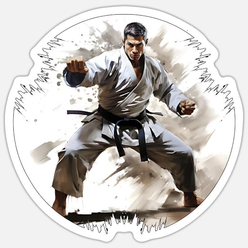 Karate can improve concentration - Sticker size S (10 x 10 cm) - white matte