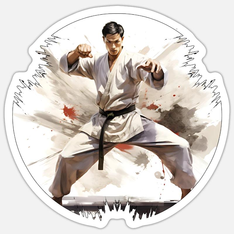 Karate, Kampfkunst mit chinesischen Einflüssen Sticker Größe S (10 x 10 cm)