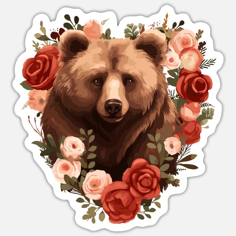 Conception d’ours dans le chapelet Sticker taille S (10 x 10 cm)