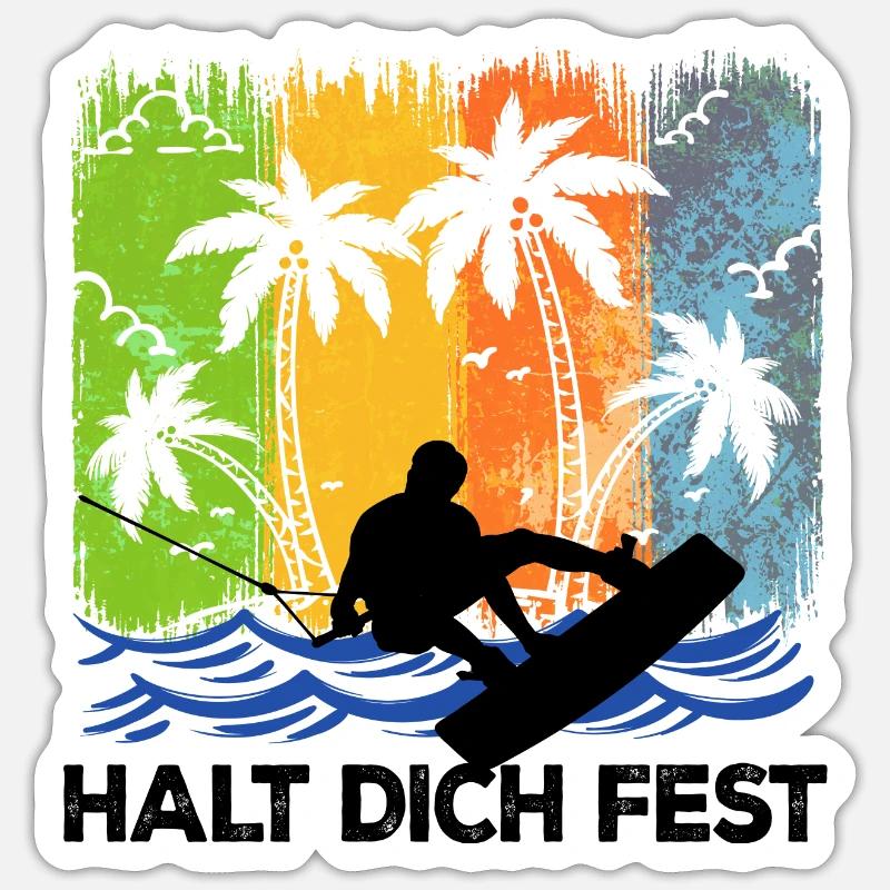 Wakeboard Kitesurfer Statement Surfing Stunt Wave Sticker size S (10 x 10 cm)
