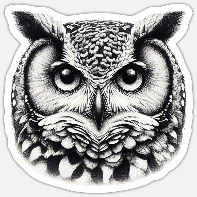 Owl - Sticker size S (10 x 10 cm) - white matte