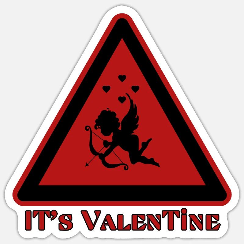 c’est la Saint-Valentin - Sticker taille S (10 x 10 cm) - blanc mat