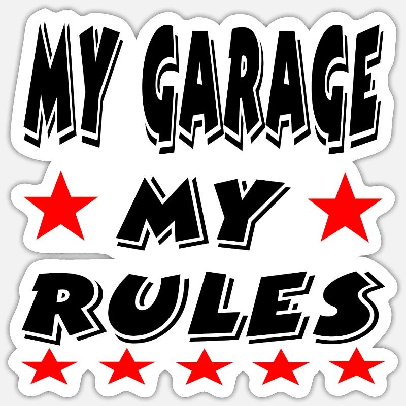 Garage - Sticker taille S (10 x 10 cm) - blanc mat