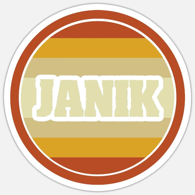 Prénom Janik - Sticker taille S (10 x 10 cm) - blanc mat