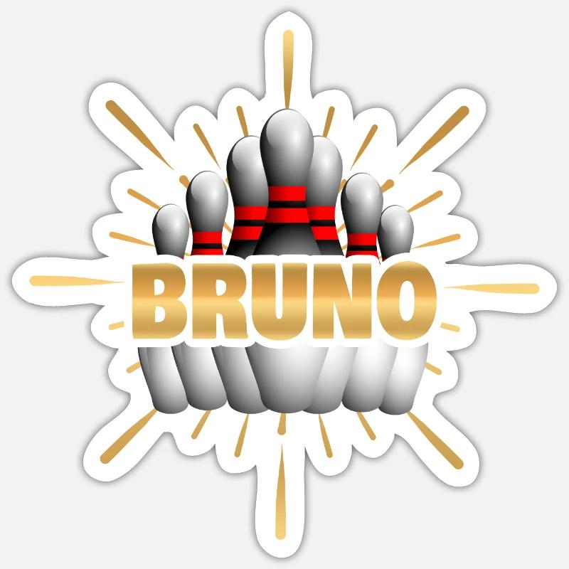 Bruno - Sticker taille S (10 x 10 cm) - blanc mat