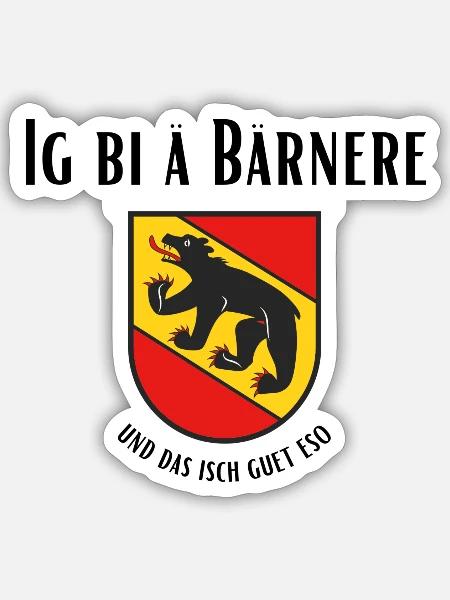 Ig bi ä Bärnere - Sticker Größe S (10 x 10 cm) - Mattweiß
