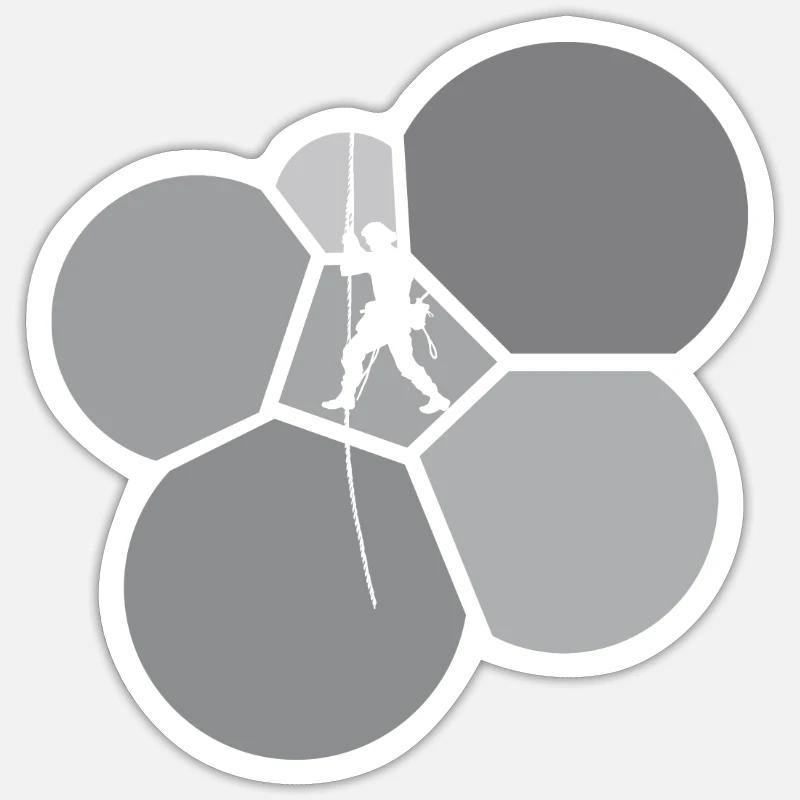 Grimpeur Escalade Alpinisme - Sticker taille S (10 x 10 cm) - blanc mat