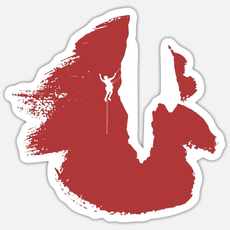 Bergsteiger Seilklettern Kletterer Sticker Größe S (10 x 10 cm)