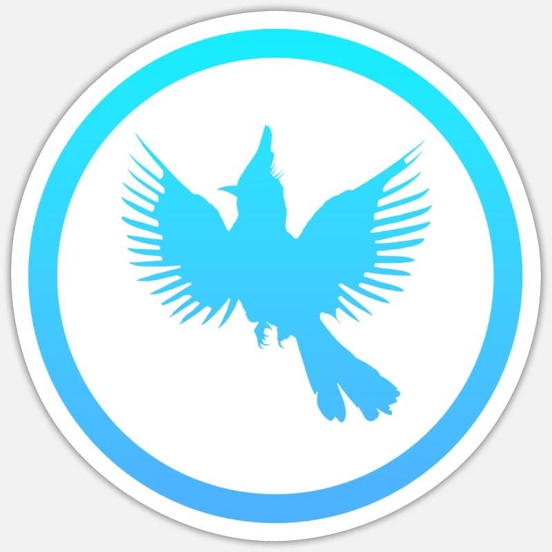 Oiseau Calopsitte Volant - Sticker taille S (10 x 10 cm) - blanc mat