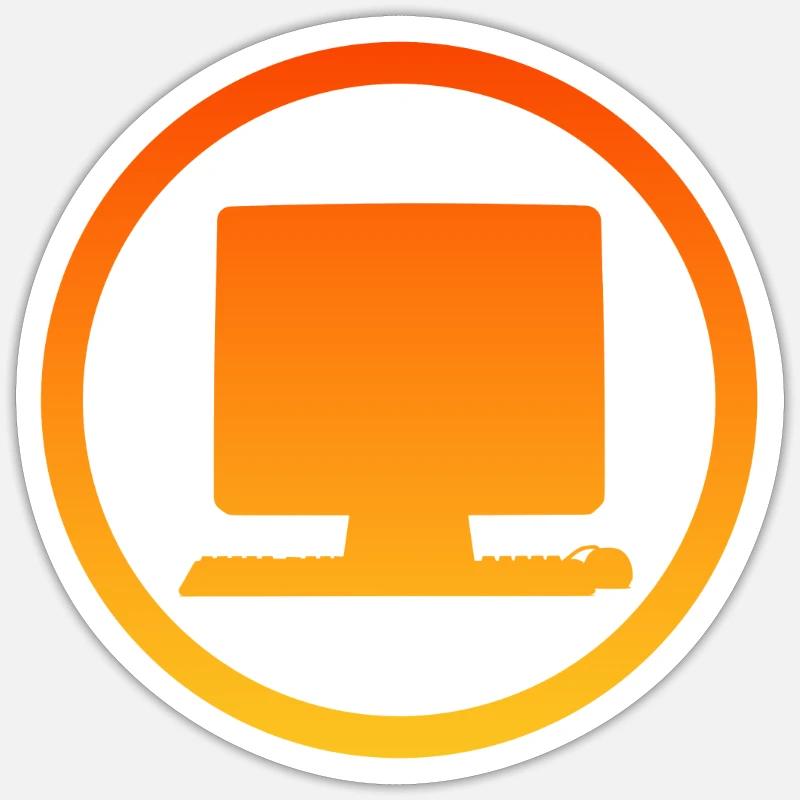 Computer Online Nerd - Sticker Größe S (10 x 10 cm) - Mattweiß