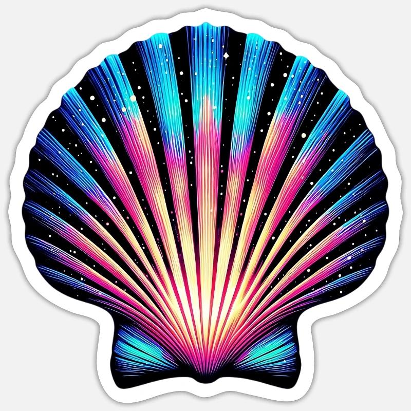 Jakobsmuschel-Schale - Sticker Größe S (10 x 10 cm) - Mattweiß