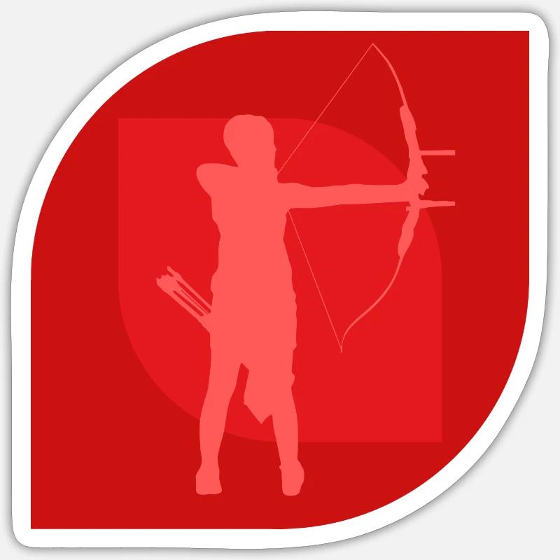 Bow Longbow Crossbow - Sticker size S (10 x 10 cm) - white matte