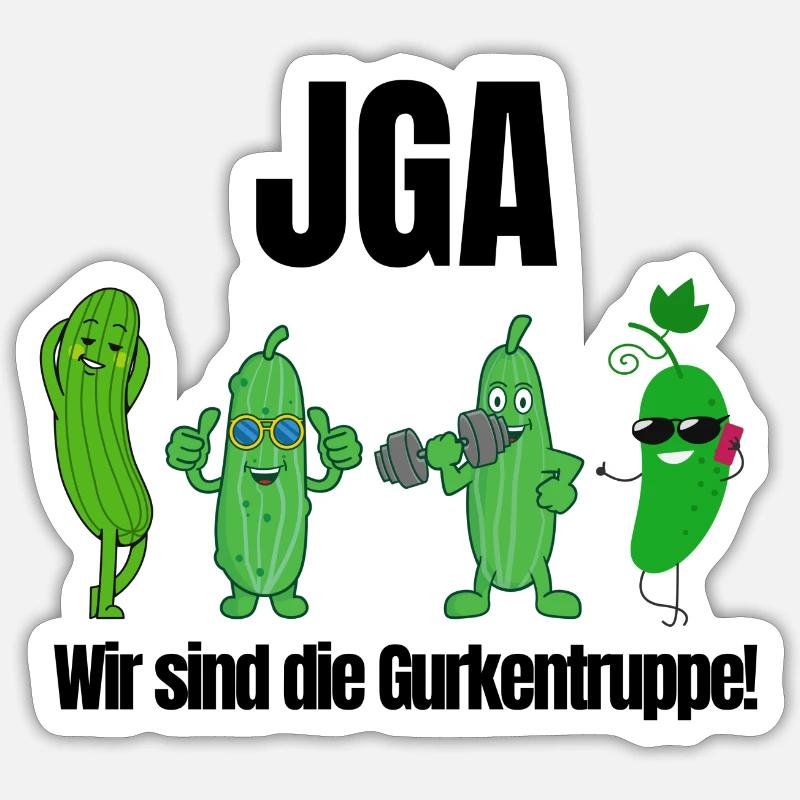 Gurkentruppe - Sticker Größe S (10 x 10 cm) - Mattweiß