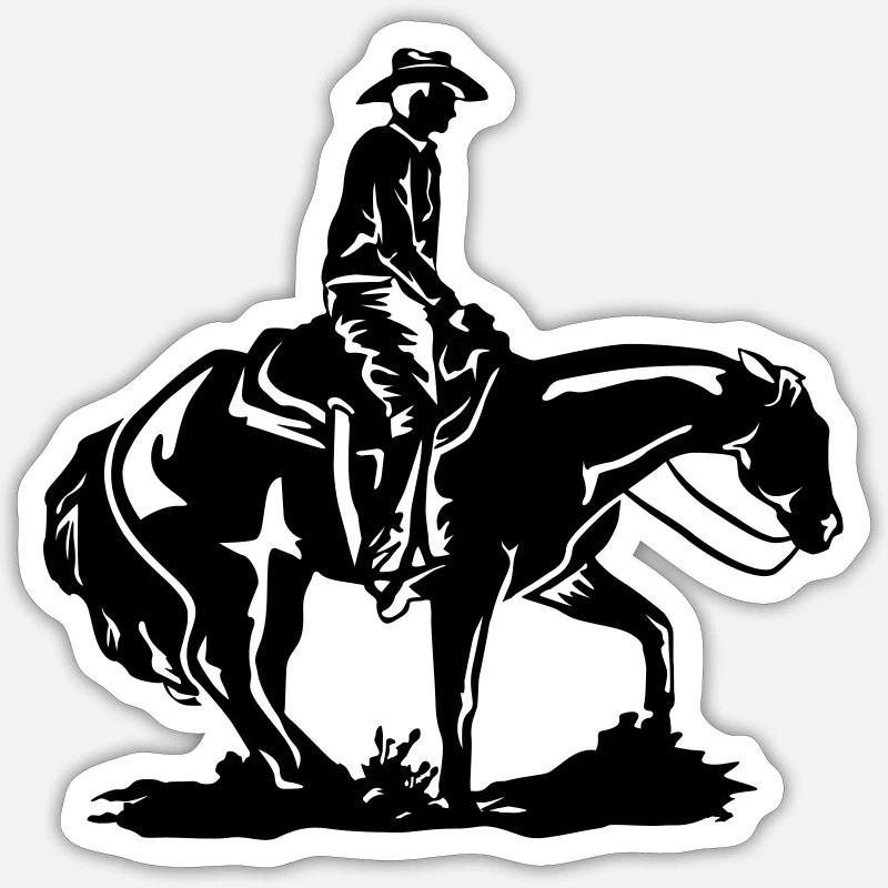 Vrille de reining - Sticker taille S (10 x 10 cm) - blanc mat