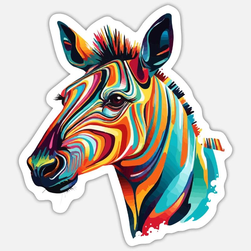 Buntes Okapi Farbkleckse Farbspritzer Sticker Größe S (10 x 10 cm)