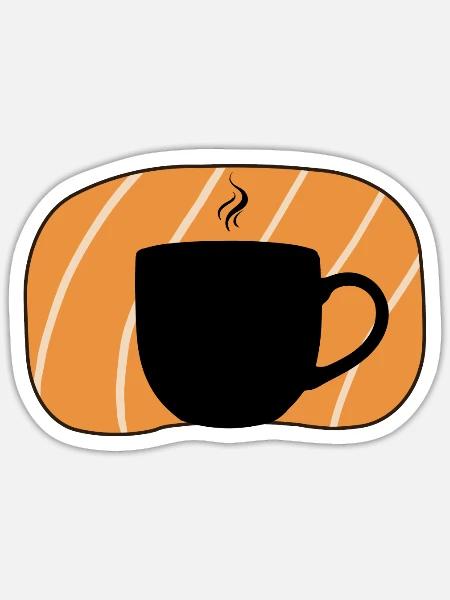Kaffee Becher Kaffee - Sticker Größe S (10 x 10 cm) - Mattweiß