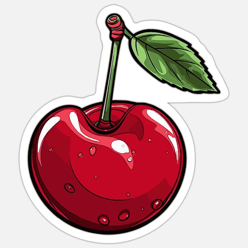 Eine Kirsche Sticker Größe S (10 x 10 cm)