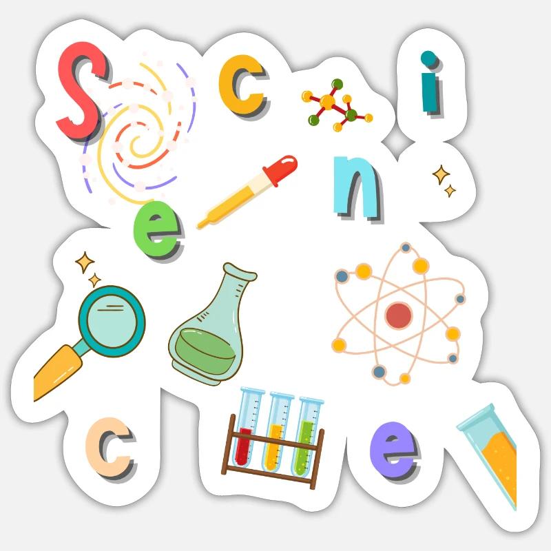 Bunte Wissenschaft - Sticker Größe S (10 x 10 cm) - Mattweiß