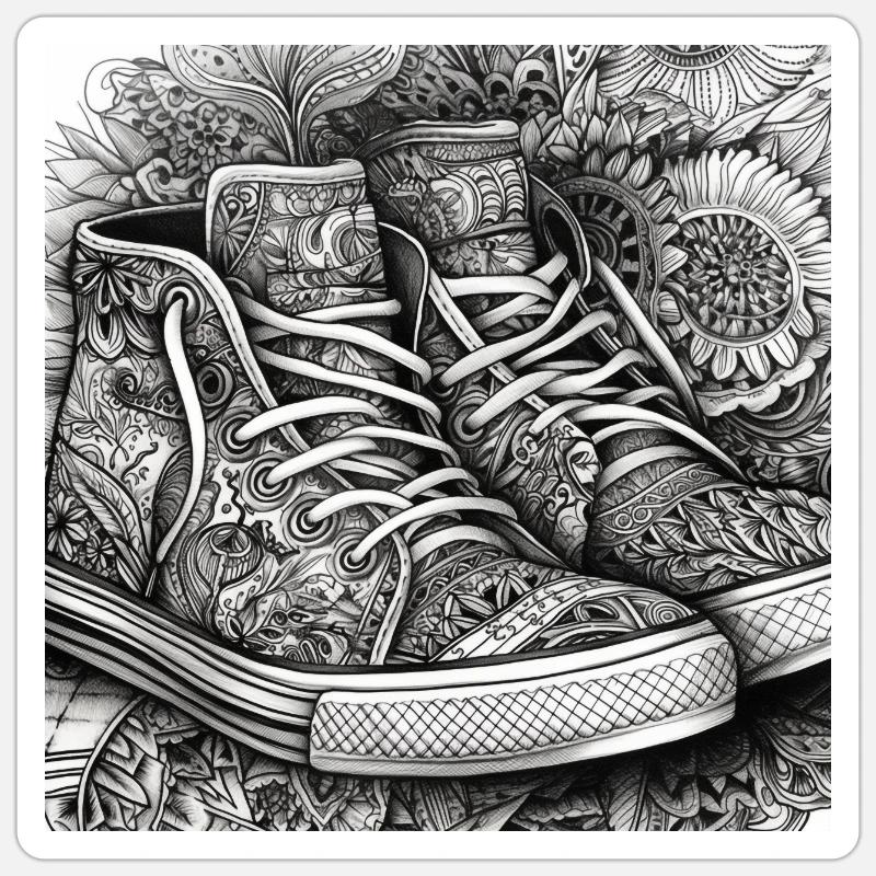 Sneaker - Sticker Größe S (10 x 10 cm) - Mattweiß