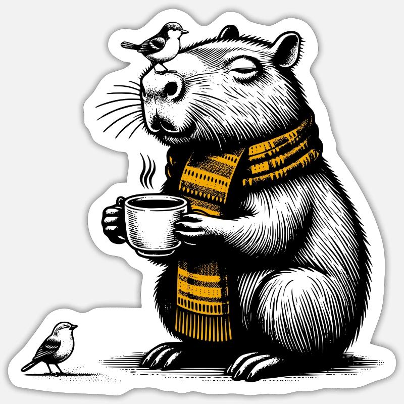 Coffeebara - Sticker size S (10 x 10 cm) - white matte