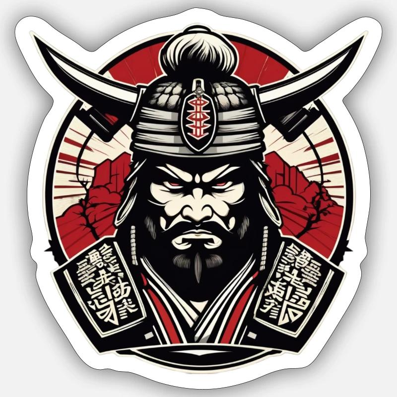 Samurai Gym Logo , Samurai Motif , Samurai Design Sticker size S (10 x 10 cm)