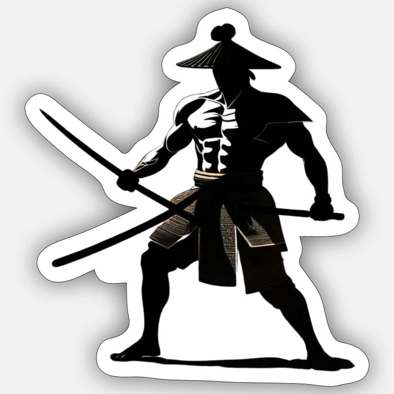 Samurai Logo , Samurai Motiv , Samurai Design Sticker Größe S (10 x 10 cm)