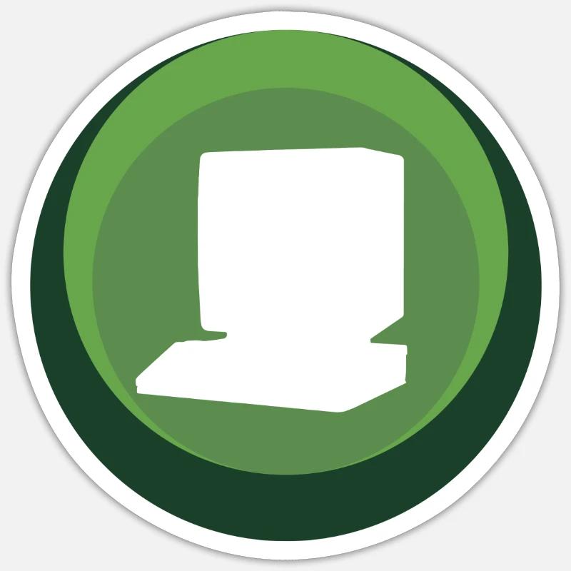 Ordinateur Nerd PC Sticker taille S (10 x 10 cm)