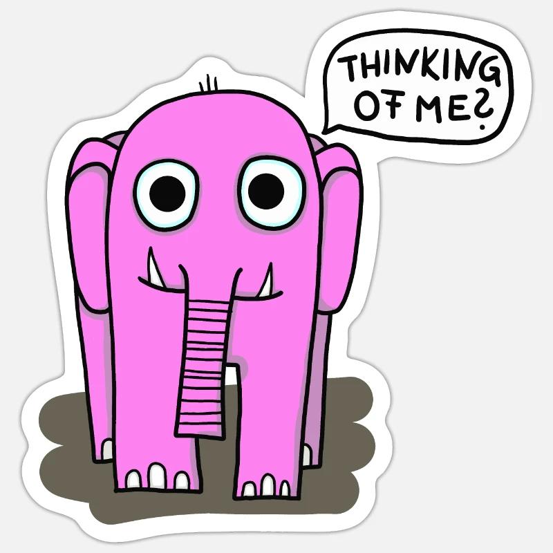Pink Elephant - Sticker size S (10 x 10 cm) - white matte