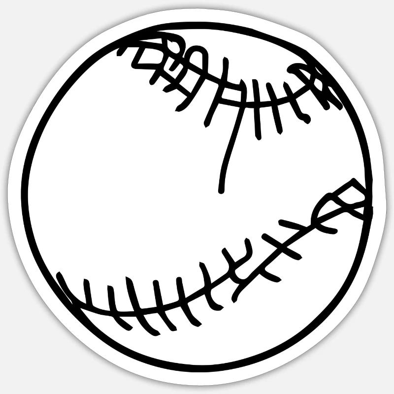 Baseball Ball - Sticker Größe S (10 x 10 cm) - Mattweiß